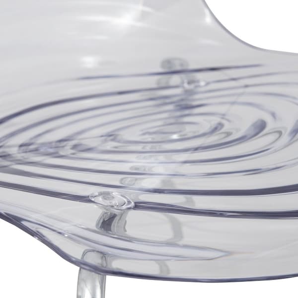 Leisuremod Astor Water Ripple Design Dining Chair, Clear, 4PK - AC20CL4