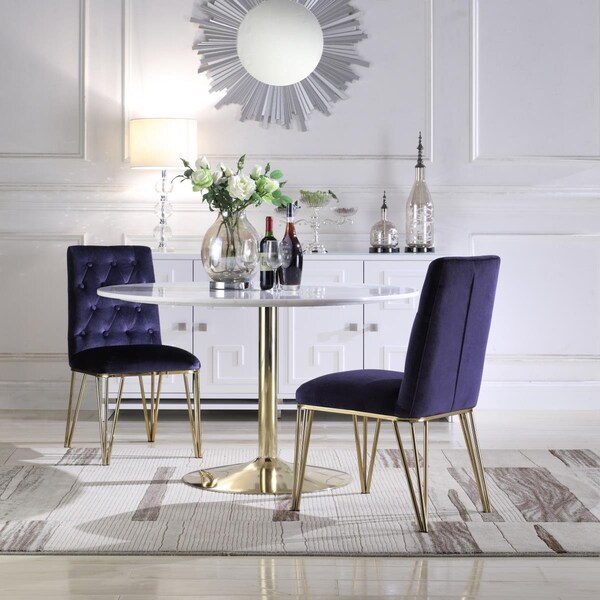 Chic Home Modern Contemporary  Freya Navy Dining Side Chair, 36.4 x 24.4 x 18.7 in., 2PK - FDC9121-US