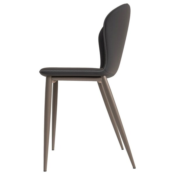 Leisuremod Mosaic Collection Modern Dining Chair in Charcoal Fabric, 4PK - MC44CH4