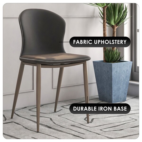 Leisuremod Mosaic Collection Modern Dining Chair in Charcoal Fabric, 4PK - MC44CH4