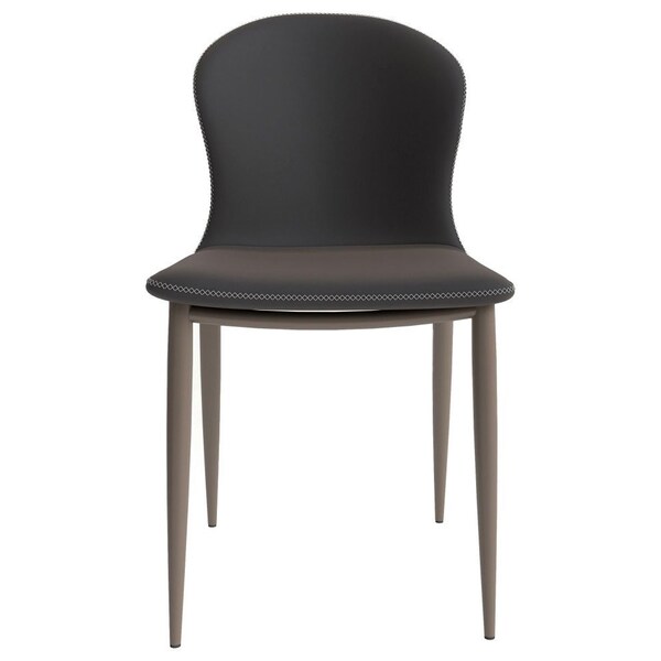 Leisuremod Mosaic Collection Modern Dining Chair in Charcoal Fabric, 4PK - MC44CH4