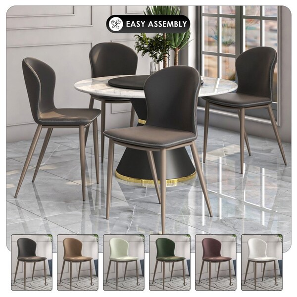 Leisuremod Mosaic Collection Modern Dining Chair in Charcoal Fabric, 4PK - MC44CH4
