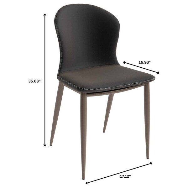 Leisuremod Mosaic Collection Modern Dining Chair in Charcoal Fabric, 4PK - MC44CH4