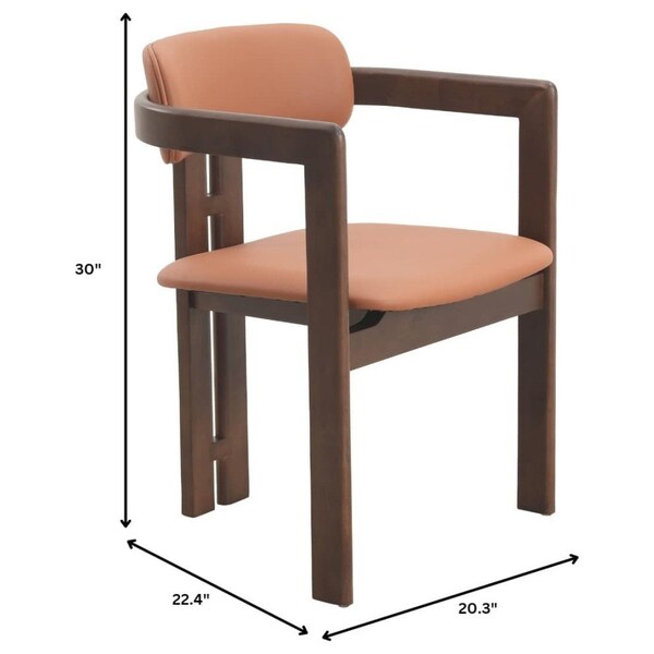 Leisuremod Velo Series Modern Dining Chair in Black Walnut Wood with Dark Brown Seat, 2PK - VCBW-51DBR-2