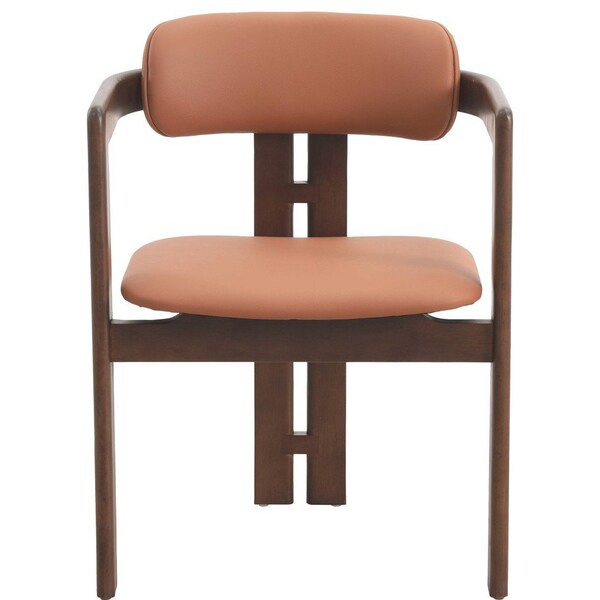 Leisuremod Velo Series Modern Dining Chair in Black Walnut Wood with Dark Brown Seat, 2PK - VCBW-51DBR-2