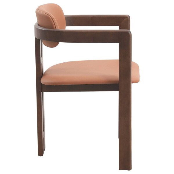 Leisuremod Velo Series Modern Dining Chair in Black Walnut Wood with Dark Brown Seat, 2PK - VCBW-51DBR-2
