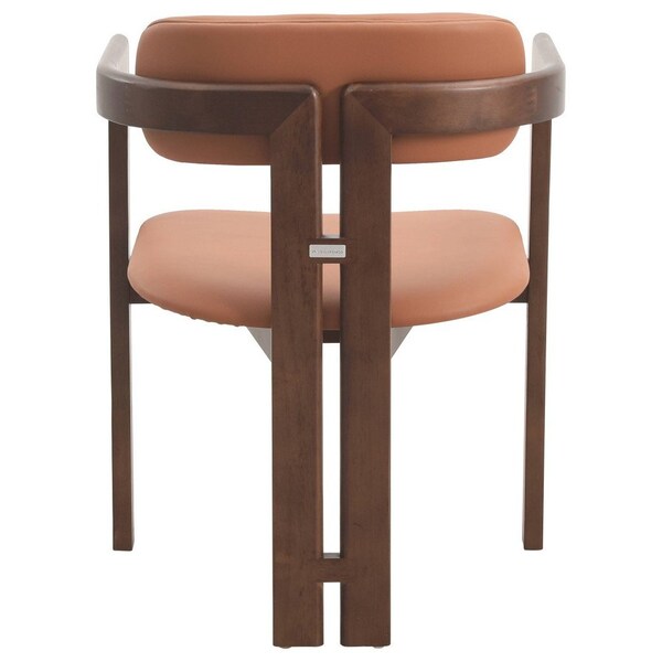 Leisuremod Velo Series Modern Dining Chair in Black Walnut Wood with Dark Brown Seat, 2PK - VCBW-51DBR-2