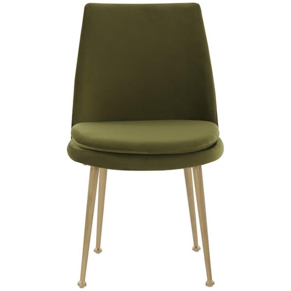 Safavieh Rynaldo Upholstered Dining Chair, Olive Green & Gold - SFV4812B