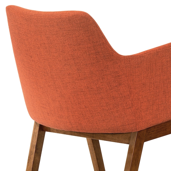 Armen Living Renzo Orange Fabric and Walnut Wood Dining Side Chairs - Set of 2 - LCRESIWAOR
