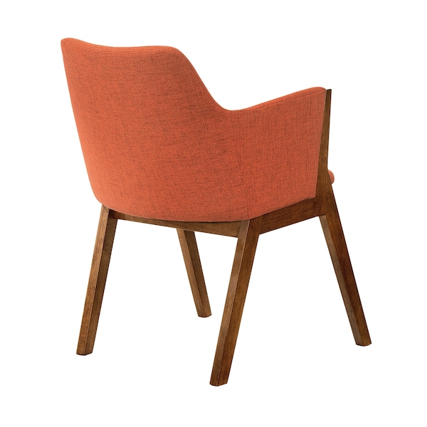 Armen Living Renzo Orange Fabric and Walnut Wood Dining Side Chairs - Set of 2 - LCRESIWAOR