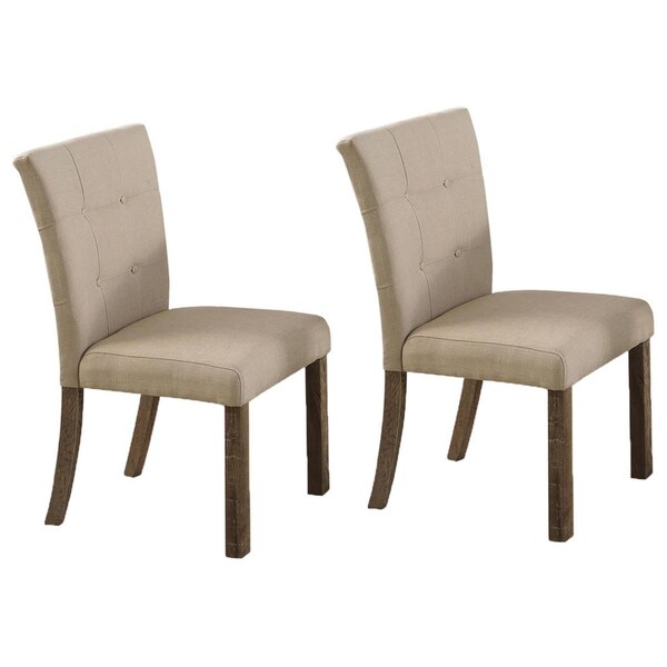 Kd Gabinetes Light Gray with Beige Side Chairs, Light Grey - Set of 2 - KD2204527