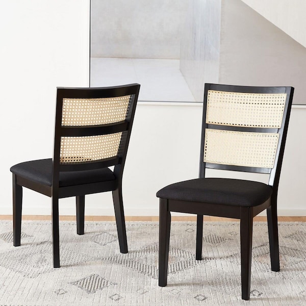 Safavieh 19.7 x 23 x 36.6 in. Toril Dining Chair, Black, 2PK - DCH1013A-SET2