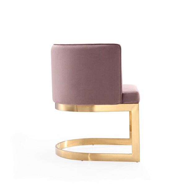 Manhattan Comfort Aura Dining Chair in Blush and Polished Brass - DC026-BH