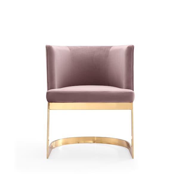 Manhattan Comfort Aura Dining Chair in Blush and Polished Brass - DC026-BH
