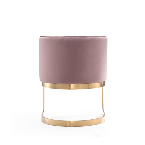Manhattan Comfort Aura Dining Chair in Blush and Polished Brass - DC026-BH
