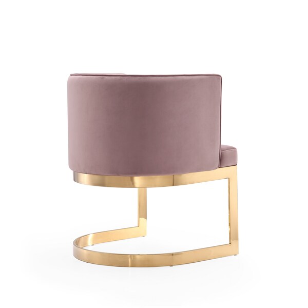 Manhattan Comfort Aura Dining Chair in Blush and Polished Brass - DC026-BH