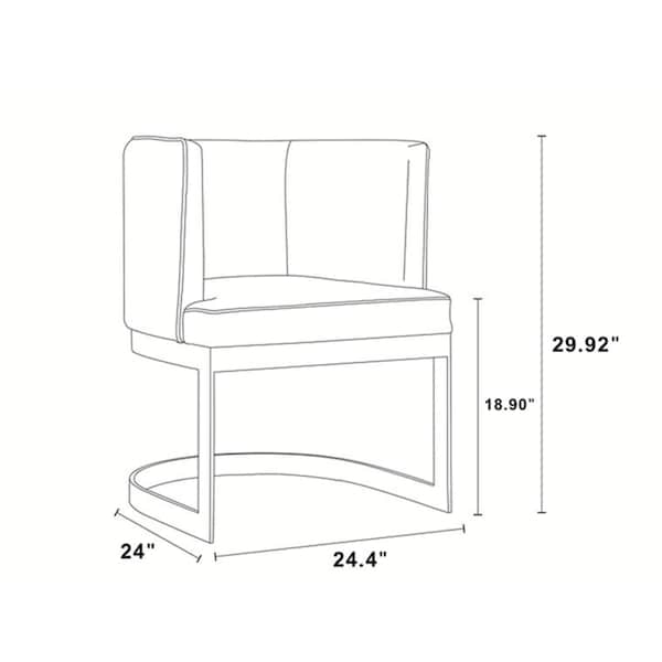 Manhattan Comfort Aura Dining Chair in Blush and Polished Brass - DC026-BH