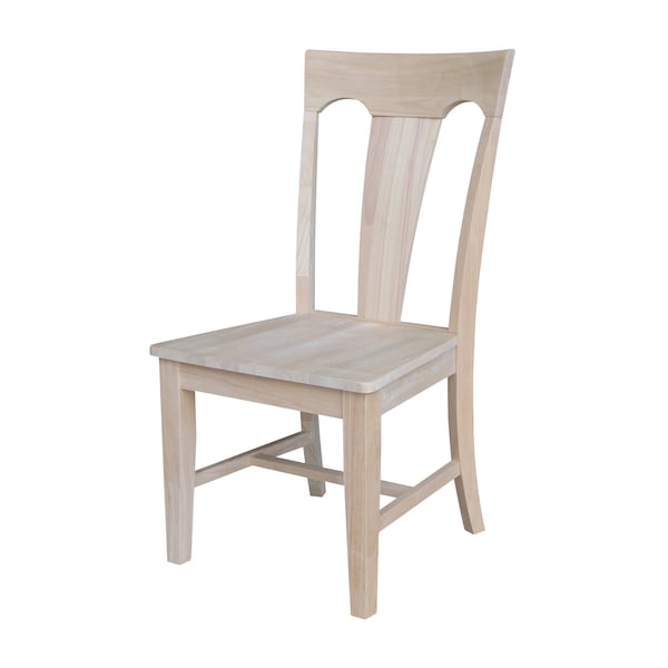 International Concepts Elle Solid Wood Splat Back Dining Chairs - Set of 2 - Unfinished - CI-68P