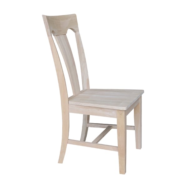 International Concepts Elle Solid Wood Splat Back Dining Chairs - Set of 2 - Unfinished - CI-68P
