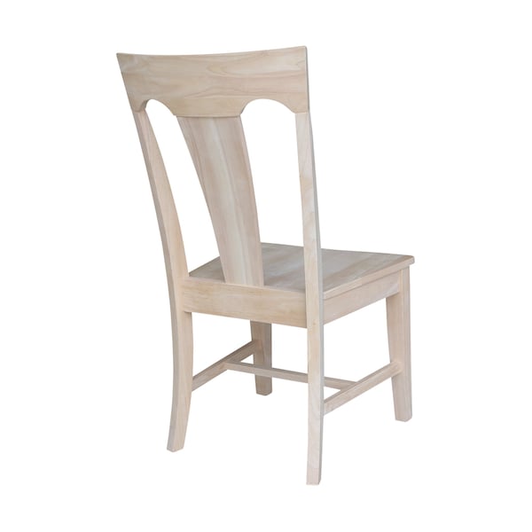International Concepts Elle Solid Wood Splat Back Dining Chairs - Set of 2 - Unfinished - CI-68P