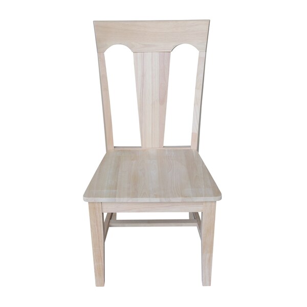 International Concepts Elle Solid Wood Splat Back Dining Chairs - Set of 2 - Unfinished - CI-68P