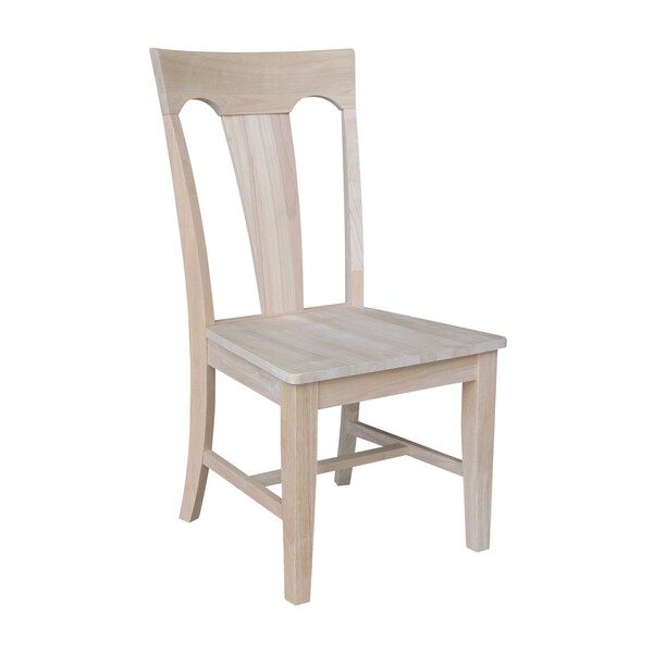 International Concepts Elle Solid Wood Splat Back Dining Chairs - Set of 2 - Unfinished - CI-68P