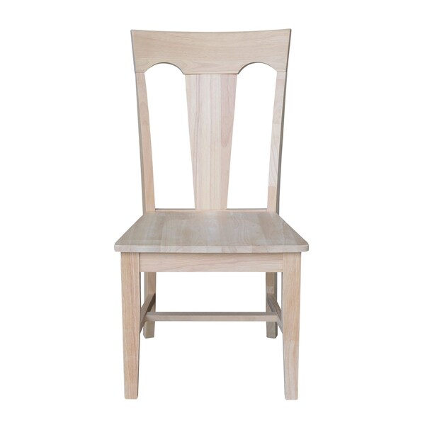 International Concepts Elle Solid Wood Splat Back Dining Chairs - Set of 2 - Unfinished - CI-68P