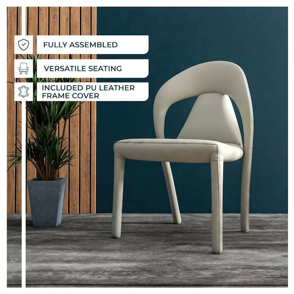 Leisuremod Solace Series Modern Dining Chair in Light Grey - SC49LGR