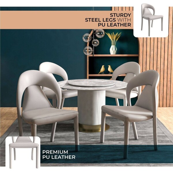 Leisuremod Solace Series Modern Dining Chair in Light Grey - SC49LGR