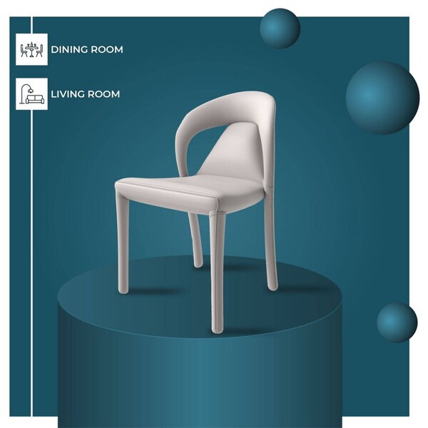 Leisuremod Solace Series Modern Dining Chair in Light Grey - SC49LGR
