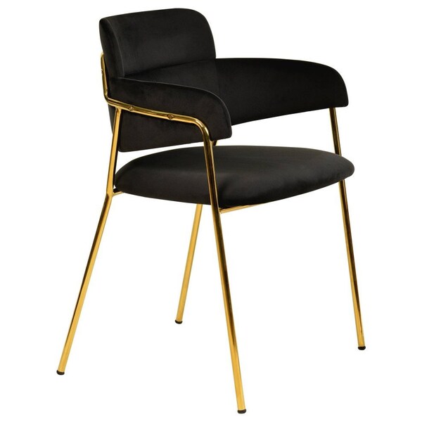 Leisuremod Axis Collection Modern Gold Dining Chair in Black - ACG22BL
