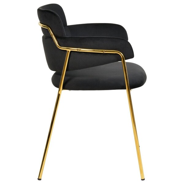 Leisuremod Axis Collection Modern Gold Dining Chair in Black - ACG22BL