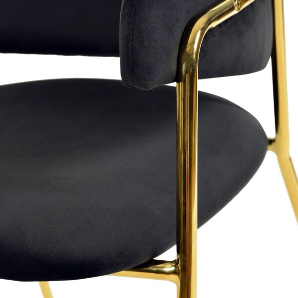Leisuremod Axis Collection Modern Gold Dining Chair in Black - ACG22BL
