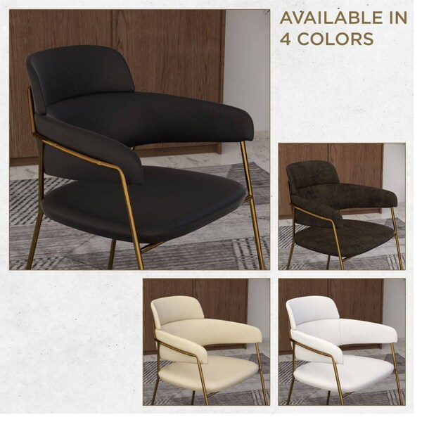 Leisuremod Axis Collection Modern Gold Dining Chair in Black - ACG22BL