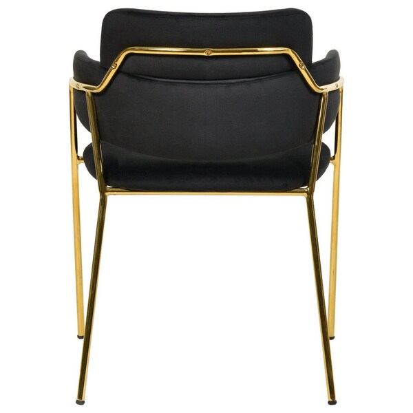 Leisuremod Axis Collection Modern Gold Dining Chair in Black - ACG22BL