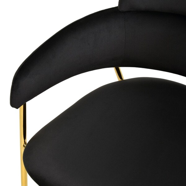 Leisuremod Axis Collection Modern Gold Dining Chair in Black - ACG22BL