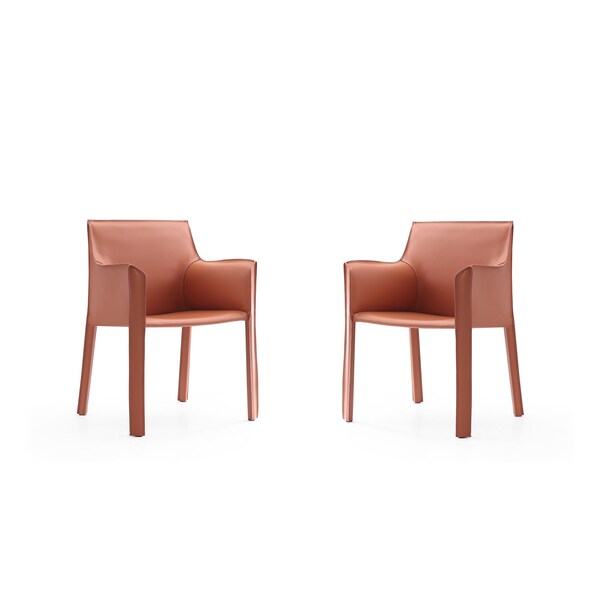 Manhattan Comfort Vogue Arm Chair in Clay (Set of 2) - 2-DC033-CY
