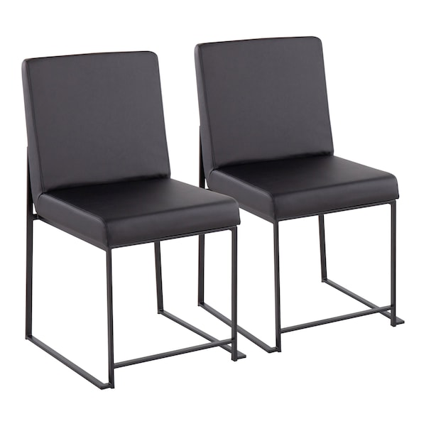 Lumisource High Back Fuji Dining Chair - Set of 2 PR - DC-HBFUJI BKBK2