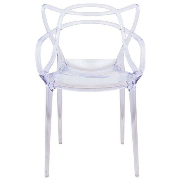Leisuremod Milan Modern Wire Design Chair, Clear - MW17CL