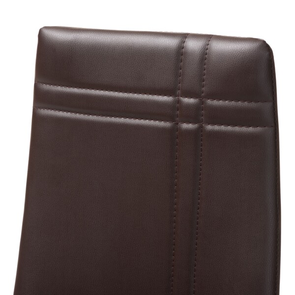 Baxton Studio Matiese Modern Brown Faux Leather Upholstered Dining Chair, PK4 - 146-8785