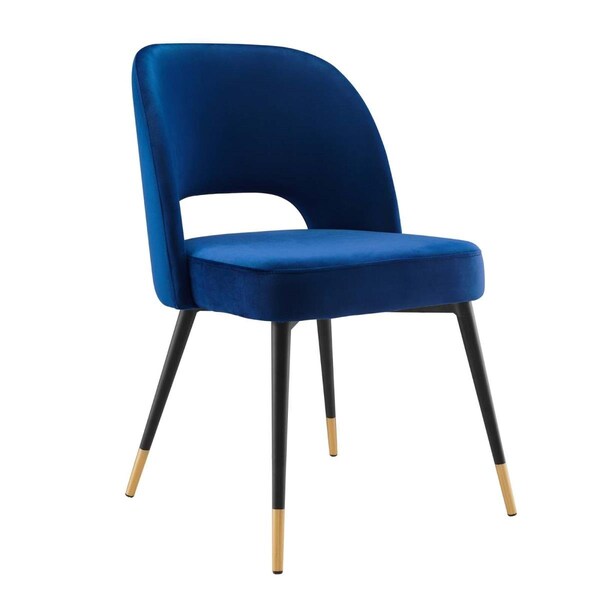 Modway Furniture Rouse Performance Velvet Dining Side Chair, Navy - EEI-4212-NAV