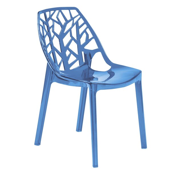 Kd Americana 17.40 x 17.25 x 21.50 in. Modern Cornelia Dining Chair, Transparent Blue - KD3042433