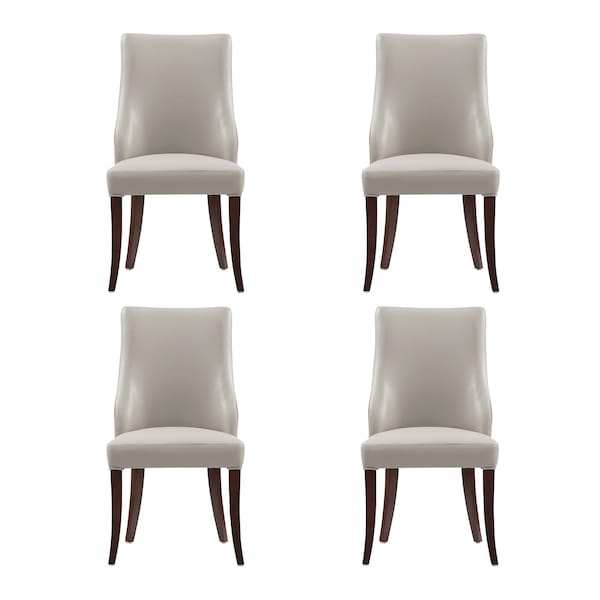 Manhattan Comfort Connie Dining Chair in Light Grey - Set of 4 - 2-DC095-LG