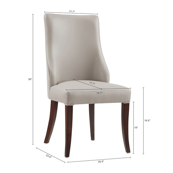 Manhattan Comfort Connie Dining Chair in Light Grey - Set of 4 - 2-DC095-LG