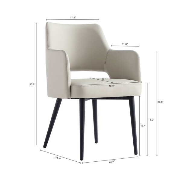 Manhattan Comfort 8-Piece Tremont Dining Chair in Stone - 8-DC104-ST