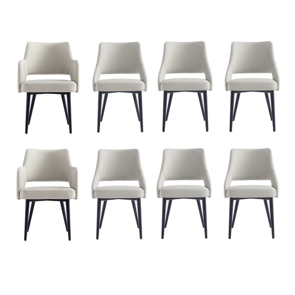 Manhattan Comfort 8-Piece Tremont Dining Chair in Stone - 8-DC104-ST