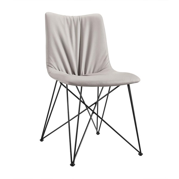 Gfancy Fixtures Modern Leatherette Dining Chair, Grey - Set of 2 - GF3086663