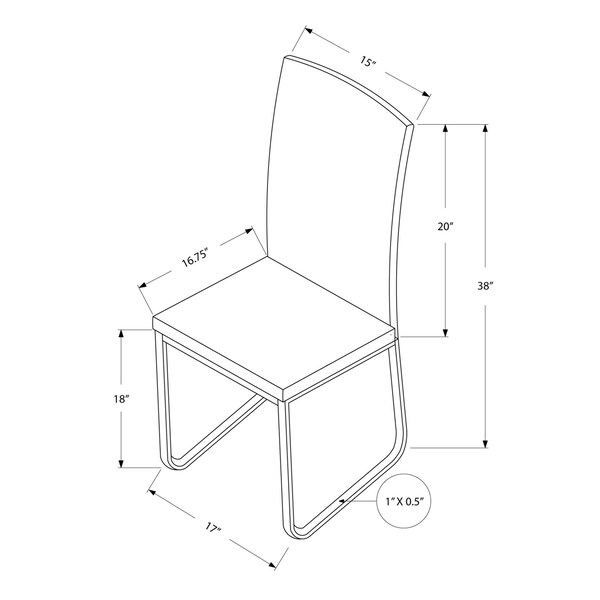 Homeroots 39.5 in. White Leather Look; Foam & Chrome Metal Dining Chairs - Pack of 2 - 332610
