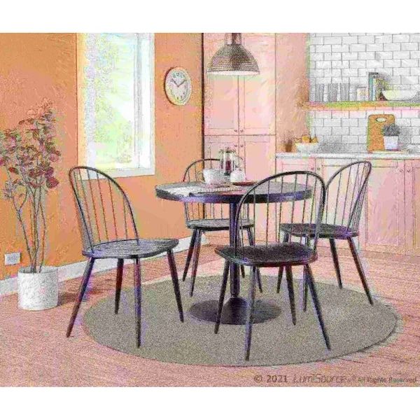 Lumisource Riley High Back Chair - Set of 2 PR - CH-RILEYHB BKBK2