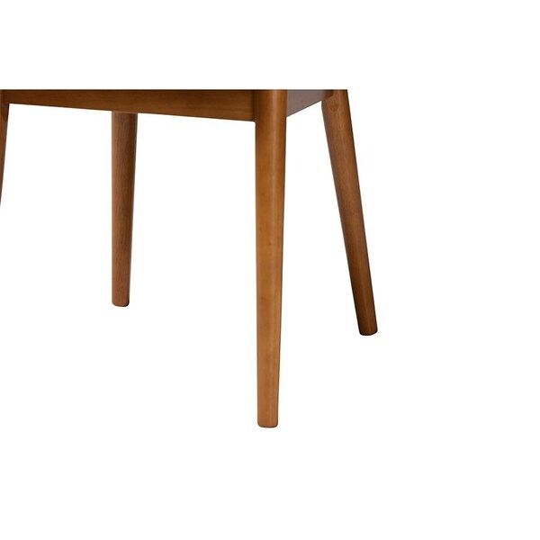 Baxton Studio Mid-Century inWalnutin Light Brown/Beige Faux Leather Dining Chair, PR - 115-6135